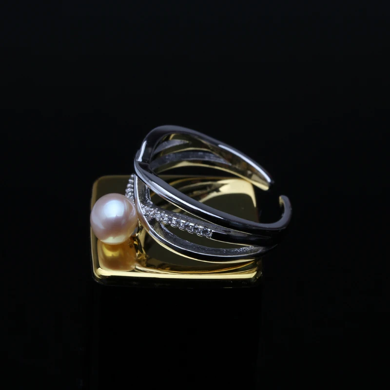 Женское кольцо из серебра 925 пробы с жемчугом|Кольца| |