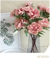 Artificial Flower Hydrangea Peony Bridal Bouquet Silk Flower For Wedding Valentine's Day Party Home DIY Decoration