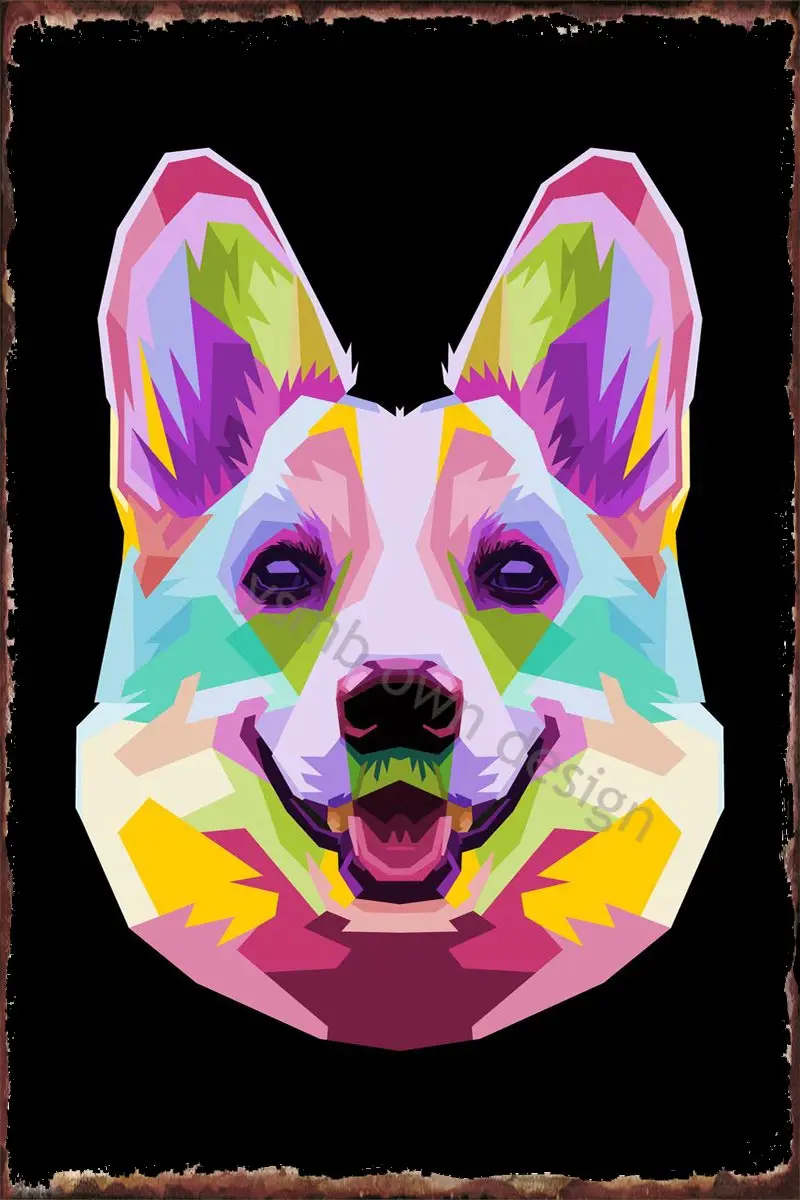 

Оловянные пластины Corgi, декор для стен, декор для комнаты, Ретро винтажный металлический знак, жестяной знак для искусства, кафе, паба, дома, к...