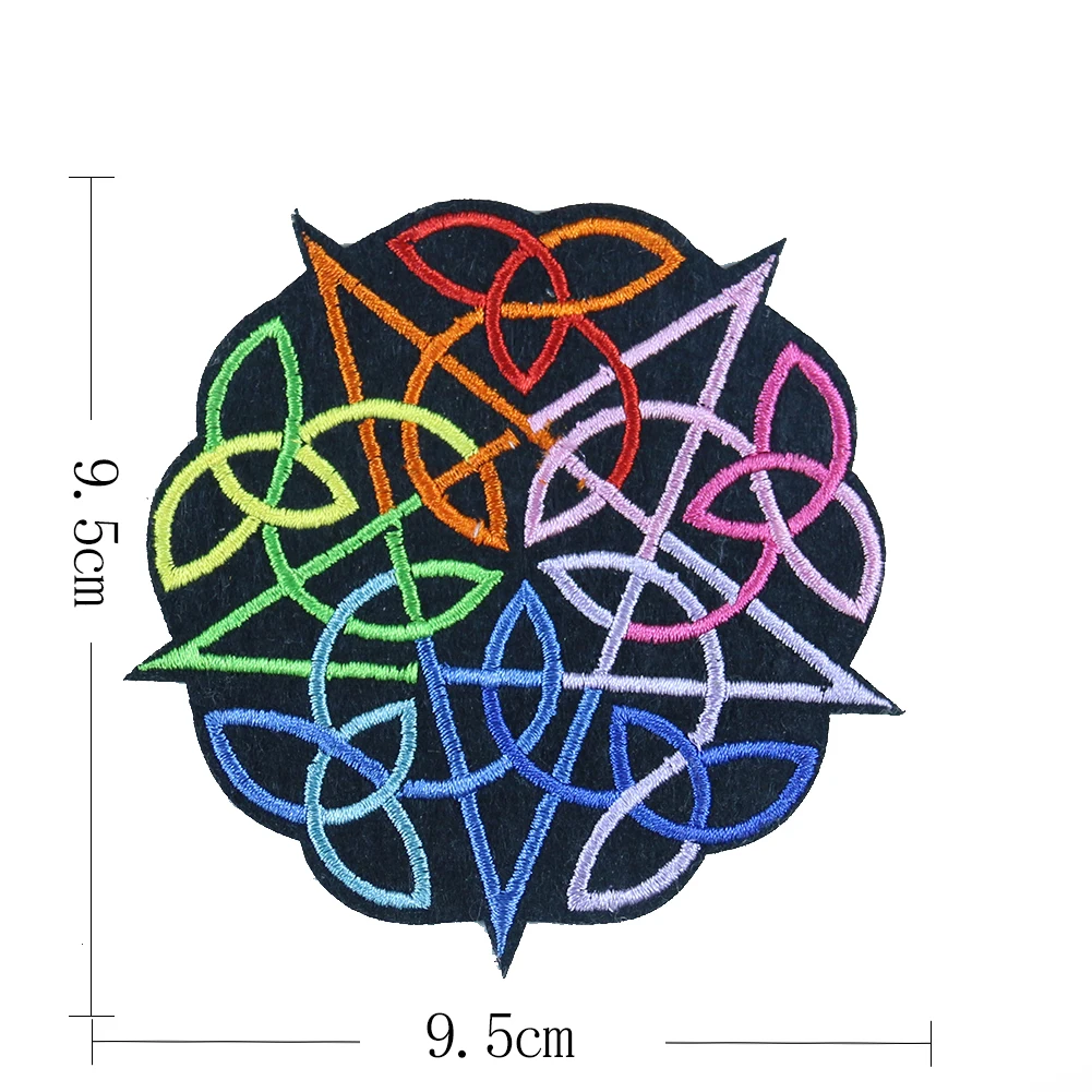 Кельтский стиль Пентакль патч высокое качество вышивка патчи для одежды железо