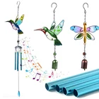 БабочкаКолибриСтрекоза ветряной колокольчик с украшением в форме садовое кресло-цветное подвесное украшение на стекло для наружного и внутреннего украшения L23