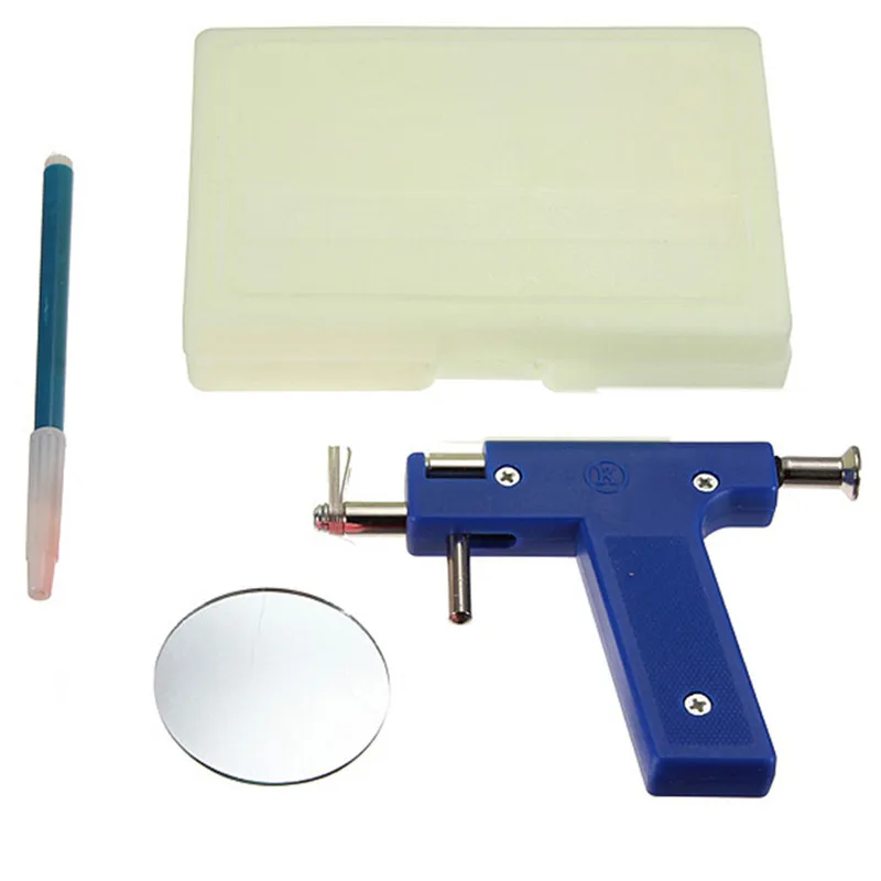

New Stainless Steel+Plastic Instrument Studs Set BluePro Steel Ear Nose Navel Body Piercing Gun Tool Kit