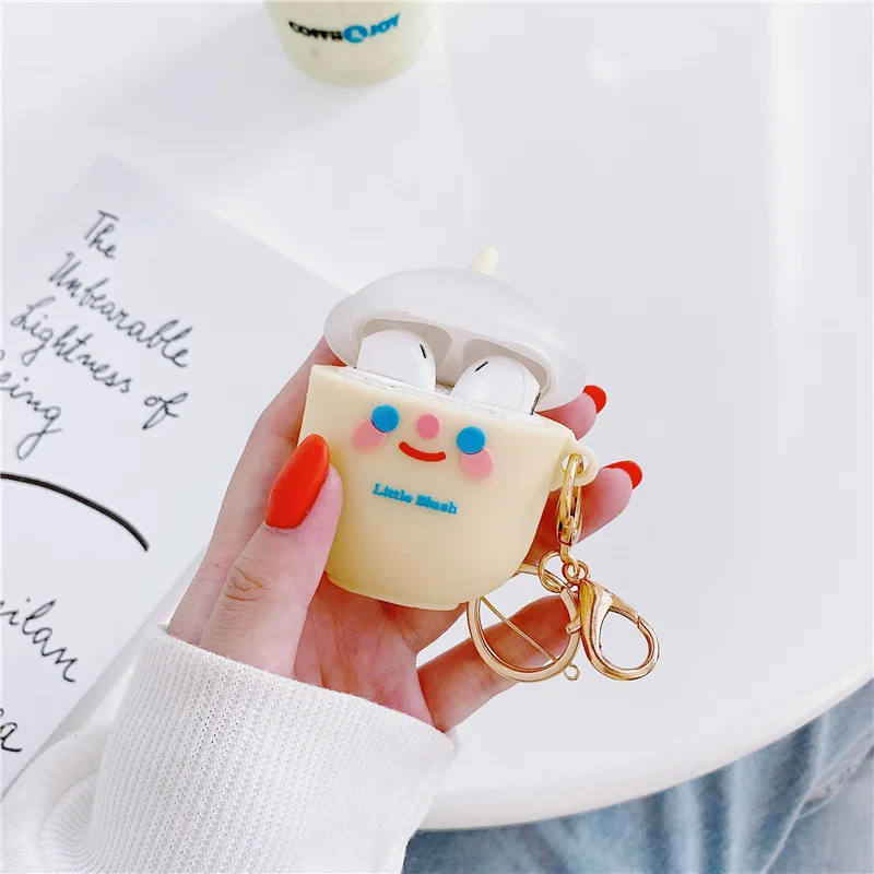 

For AirPod 1 2 Case 3D Smiley Face Mug Cup Cute Cartoon Soft Silicone Earphone Cases For Apple Airpods Case Protect Cover Funda