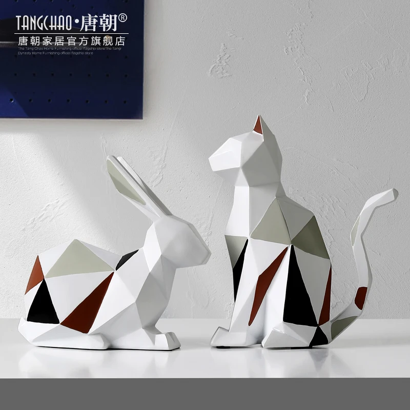

Современное простое геометрическое искусственное креативное нордическое животное для гостиной винное украшение для дома