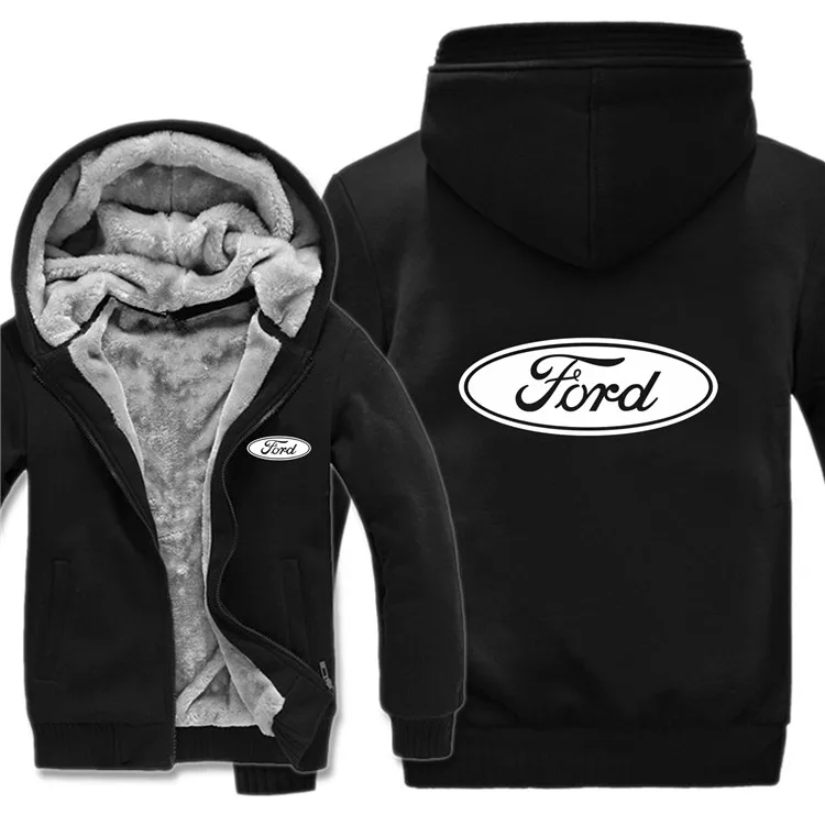 as picture Ford толстовки зимняя Мужская модная повседневная шерстяная флисовая толстовка Ford пуловер Мужское пальто - Цвет: as picture