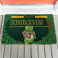 3d happy st patrick day pug custom doormat indoor doormat non slip door floor mats decor porch doormat