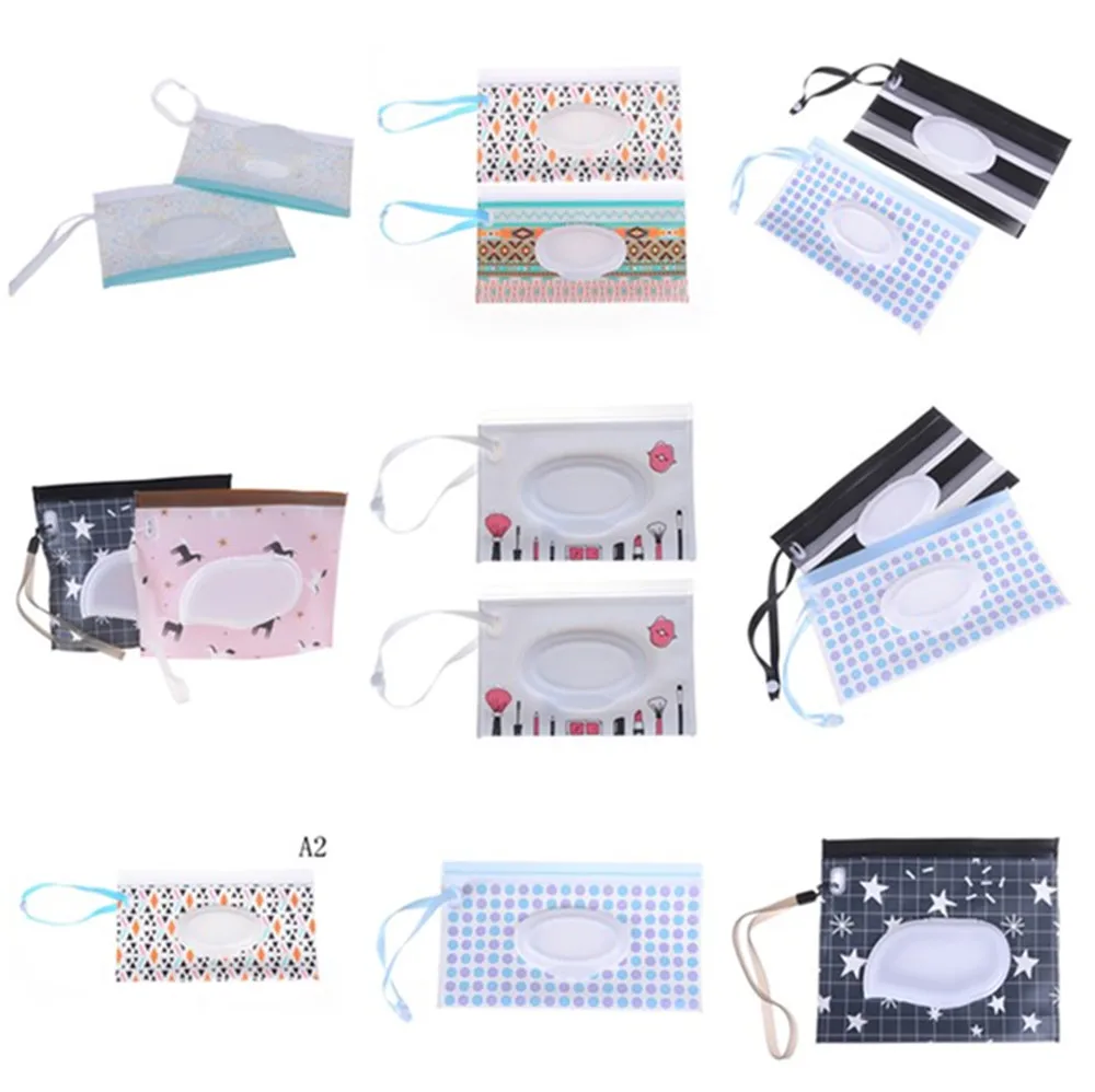 

Eco-Friendly Baby Wipes Box Wet Wipe Box Cleaning Wipes Carrying Bag Clamshell Snap Strap Wipe Container Case