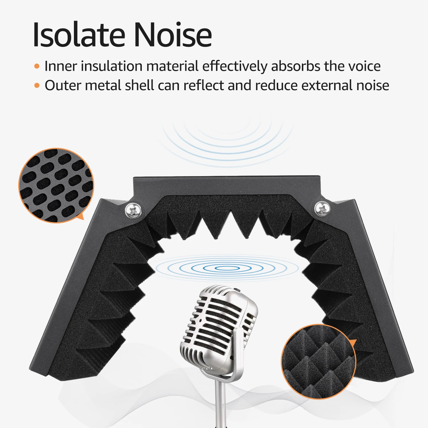 

Professional Studio Recording Microphone Isolation Shield Filter Microphone Wind Screen EVA Foam Sound Absorbing New arrival