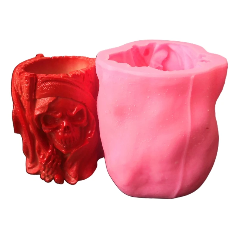 

Skull Flowerpot Mold Decoration Halloween Theme Silicone Custom Candle Mold