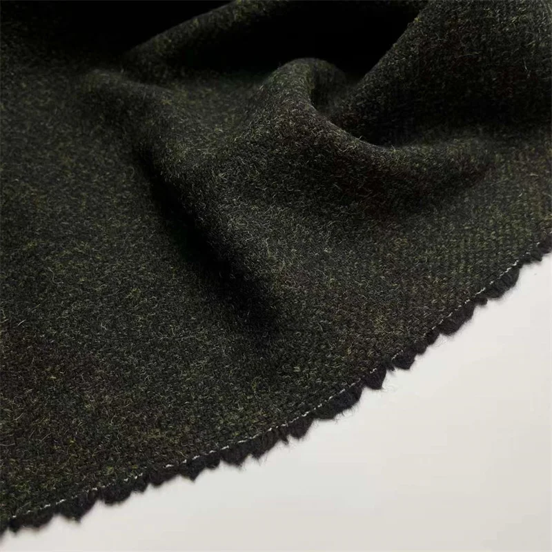 100% шерстяная ткань N153 для пожилых женщин темно-зеленая ретро-ткань с узором в