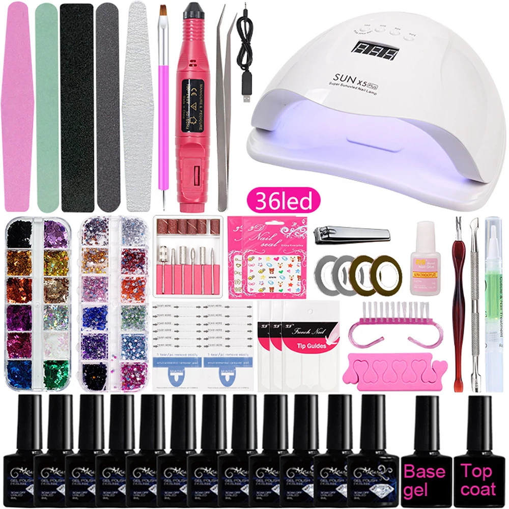 

2021 NEW Manicure Set Nail Gel Nail drill Machine UV Led Nail Lamp for Manicure Gel nail polish Set Kit Nail Art Tools