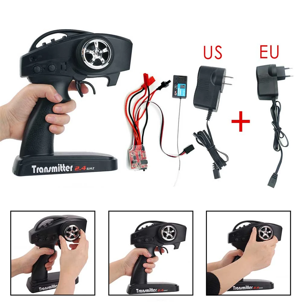 

RCTOYFUN 4-8V Mini ESC & Remote Control & Charger Companion Kit DIY Accessory For 1:16 RC Car Truck WPL B14 B16K B24K C14K C24K
