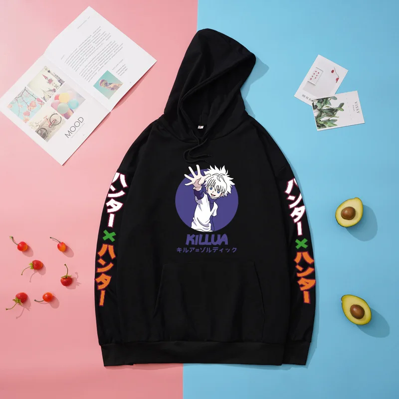 

Новинка весна-осень мужская и женская тонкая толстовка с капюшоном и длинным рукавом с принтом Hunter×hunter Killua с капюшоном большого размера ...