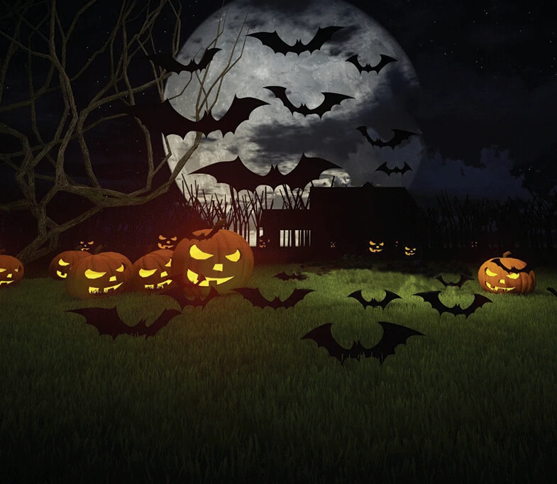 

12Pcs/set Halloween Decoration 3D Black PVC Bat DIY Wall Sticker Halloween Party Bar Decals Scary Halloween Party Decoration