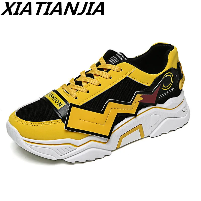 yellow F99-43 Пикачу, мужская обувь, пара, мужские кроссовки, мужская обувь, повседневная Уличная обувь, кроссовки, Tenis Masculino zapatillas hombre Ayakkabi - Цвет: yellow F99-43