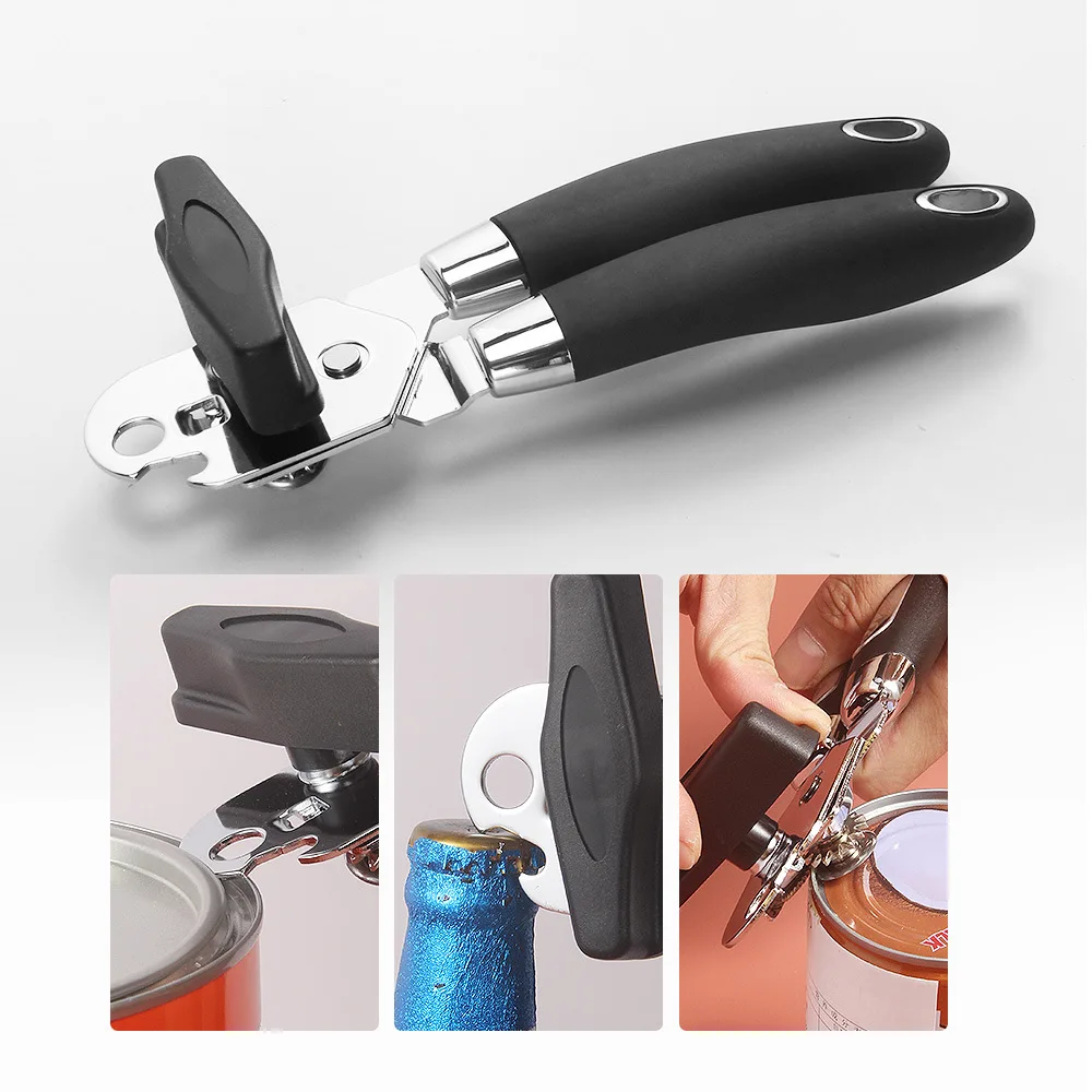 

Can Opener Manual Stainless Steel Multi-Function Powerful Can Knife Can Opener Kitchen Can Opener Tool