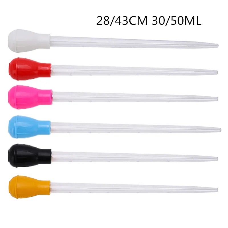 

28/43CM 30/50ML Pipette Fish Tank Siphon Pump Water Changer Aquarium Pipette BBQ Tool Supply Tube Aquarium Clean Tool