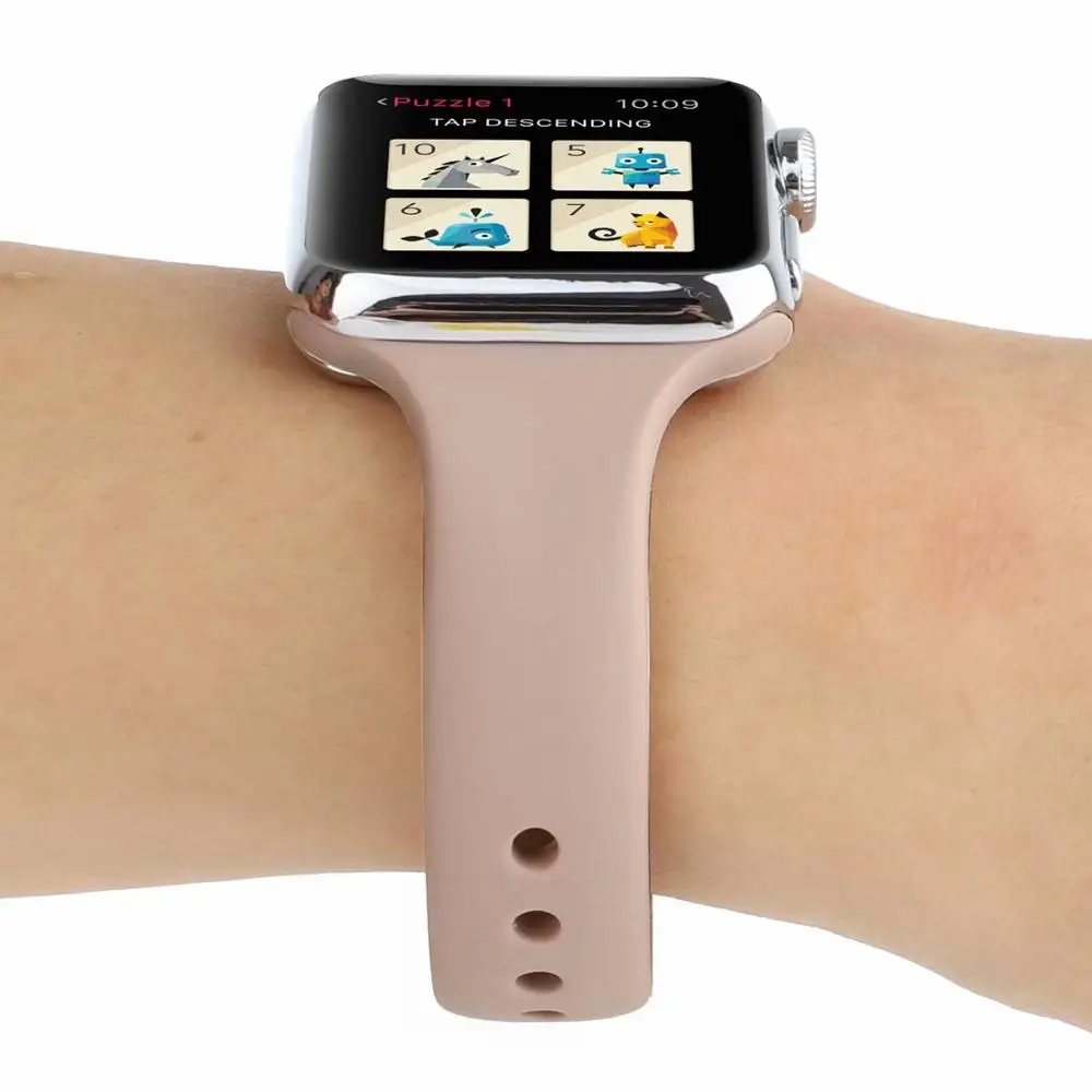 Мягкий силиконовый спортивный ремешок для наручных часов Apple watch версии 5 4 3 2 1 38 мм