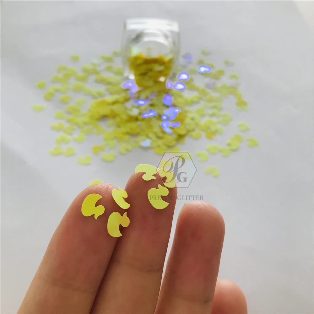 Флуоресцентная желтая утка в форме жемчуга PrettyG 10 г 200 переливающиеся блестки