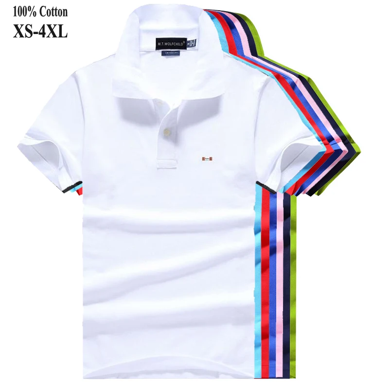 Топ качество 2020 летние мужские рубашки поло с коротким рукавом 100% хлопок большие