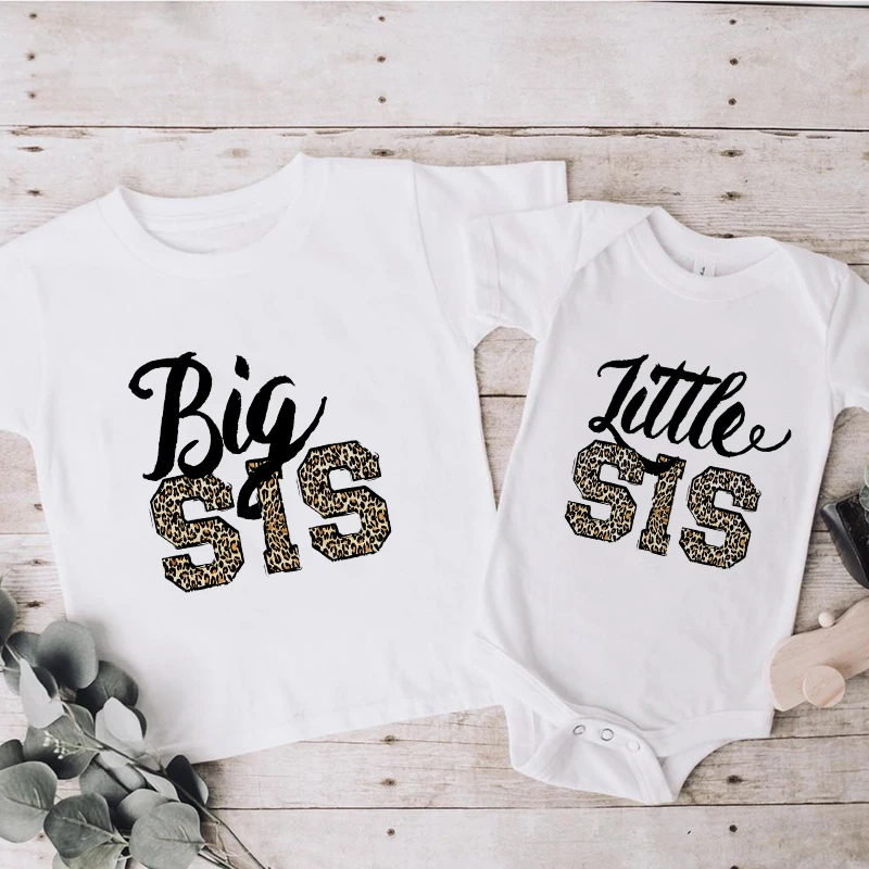 1pcs Big /little Sister Family Matching Outfit Short Sleeve Kids T Shirt Baby Bodysuit Jumpsuit Sisters Funny Clothes images - 6