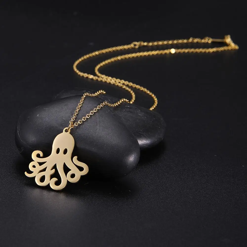 Ожерелье моя форма Осьминог животное из нержавеющей стали Милая подвеска
