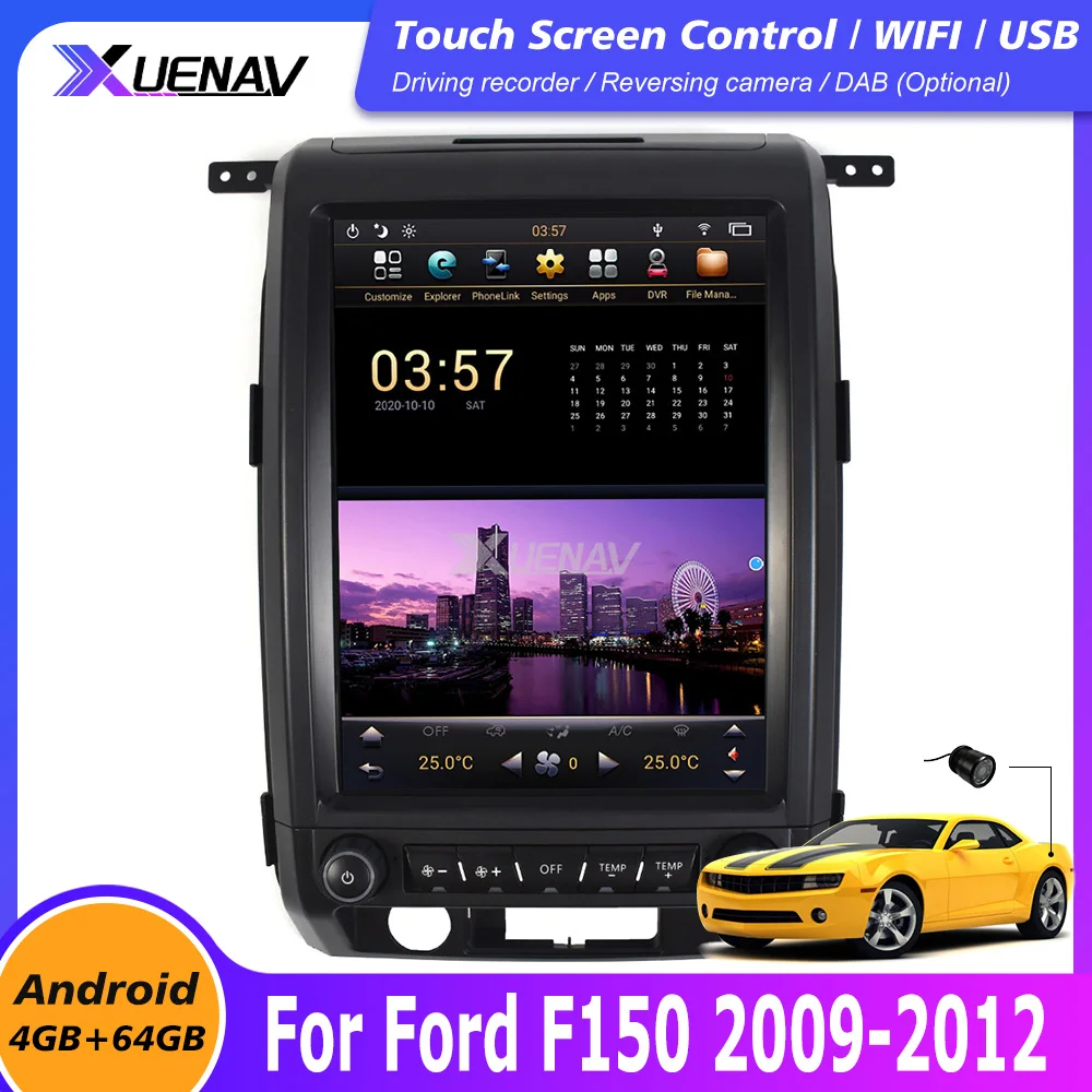 

Для Ford F150 2009-2012 Tesla Style PX6 вертикальный экран автомобильный GPS-навигатор для Ford головное устройство мультимедийный плеер автомобильное радио ...