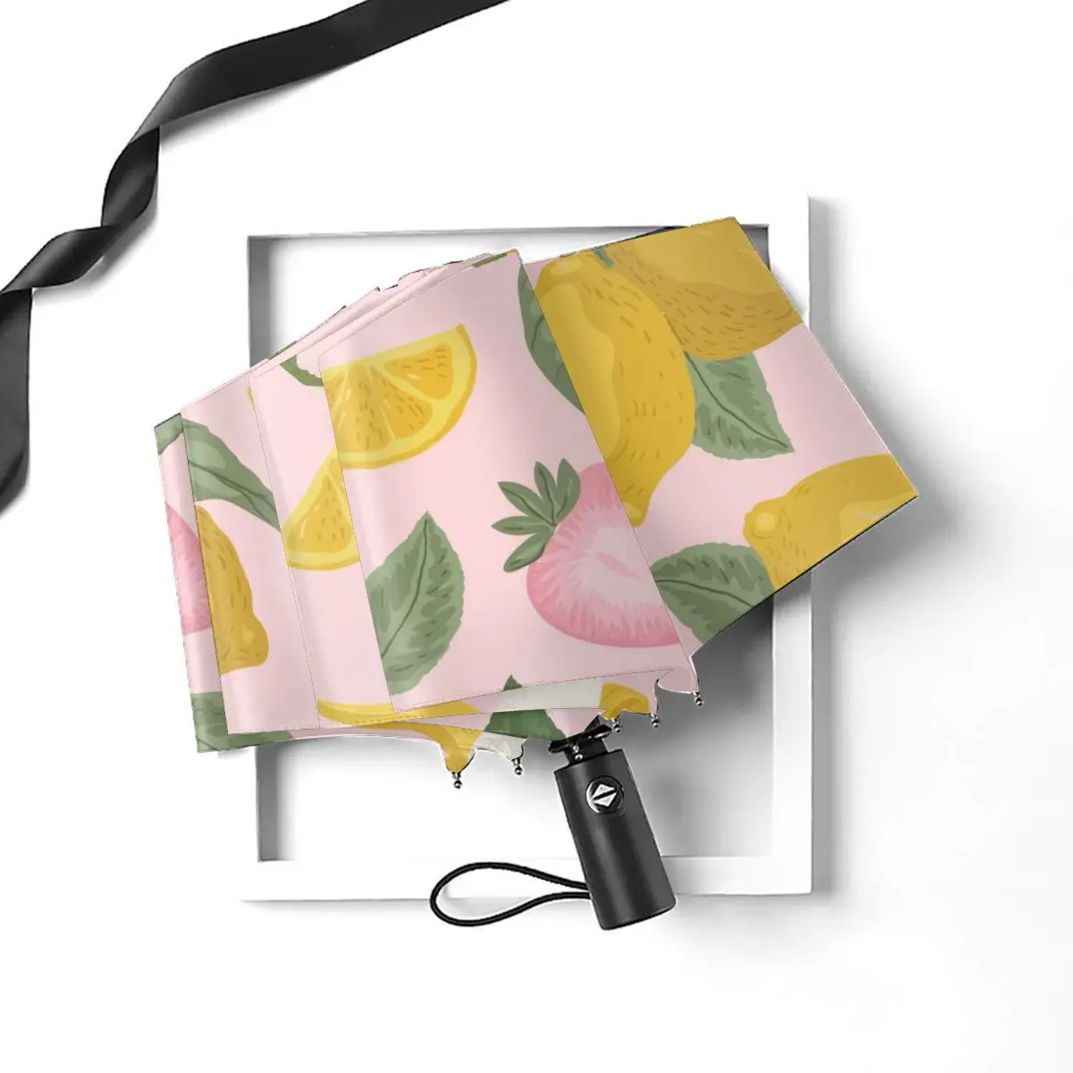 Economici Ombrello Soleggiato Frutta Di Limoni Banane Pieghevole Automatico Portatile Uomo Donna Ombrello Protezione Solare Pioggia Antivento Ombrellone Da Spiaggia