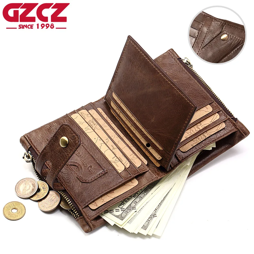 Роскошный дизайнерский мужской кошелек из бычьей кожи двойные короткие кошельки