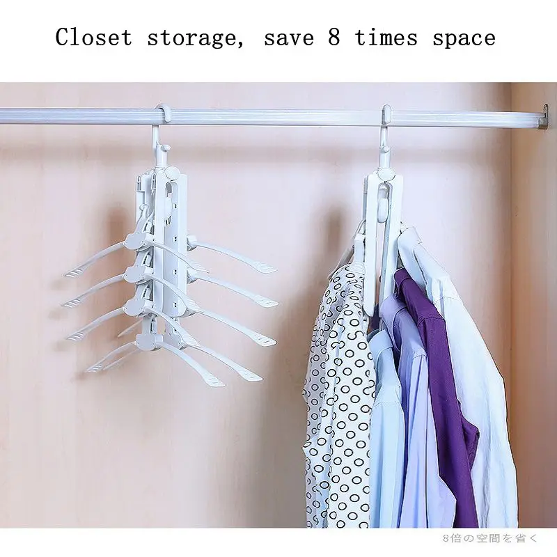 

Web celebrity multifunctional clothes rack multilayer non-slip clothes support magic clothes-drying folding clothes for storage