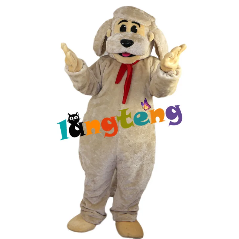 

734 Beige Dog Mascot Costume Adult Cartoon Holiday Cosplay Animal For Holiday