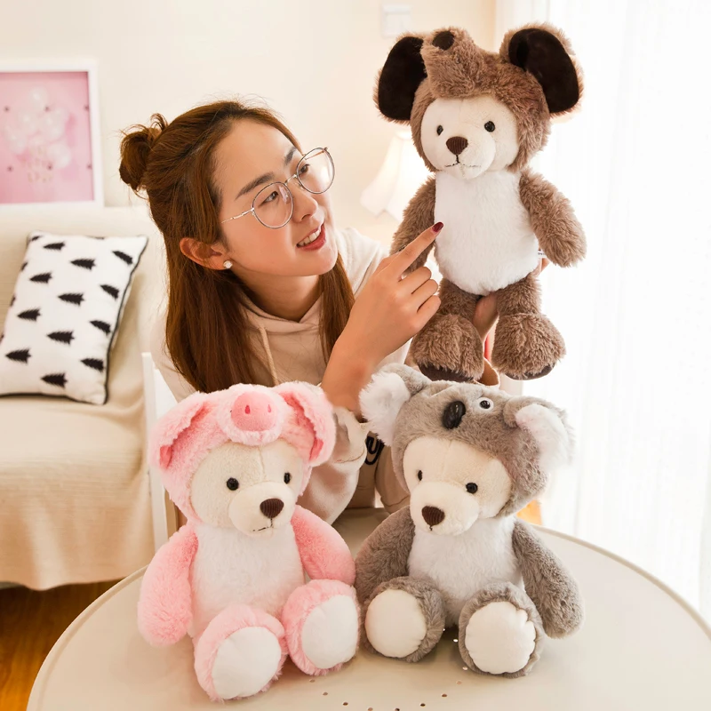 Candice guo плюшевая игрушка мягкая кукла мультяшный Мишка стать тигром слон панда
