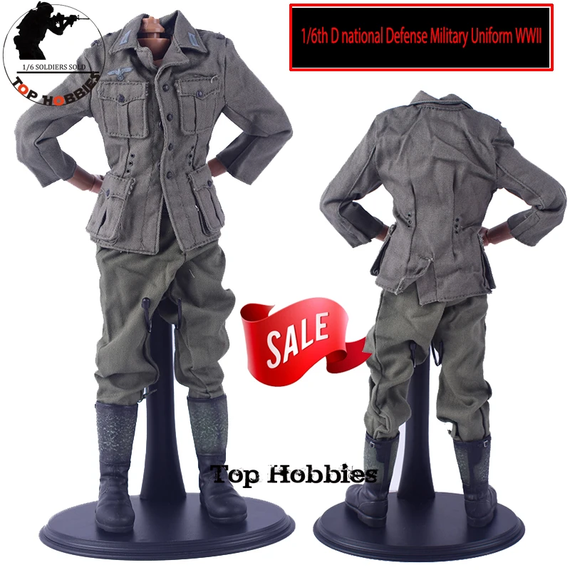

1 6 Action Figures Military WWII German Uniform National Defense Clothes Captain Coat Pants Soldier Suit Fit 12Inch Body Figure