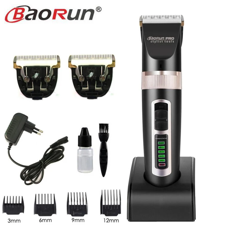 A8 add 2pcs ablde 100-240 в перезаряжаемая машинка для стрижки волос, профессиональная машинка для стрижки волос, машинка для бритья для мужчин, Парикмахерская, Черная - Цвет: A8 add 2pcs ablde