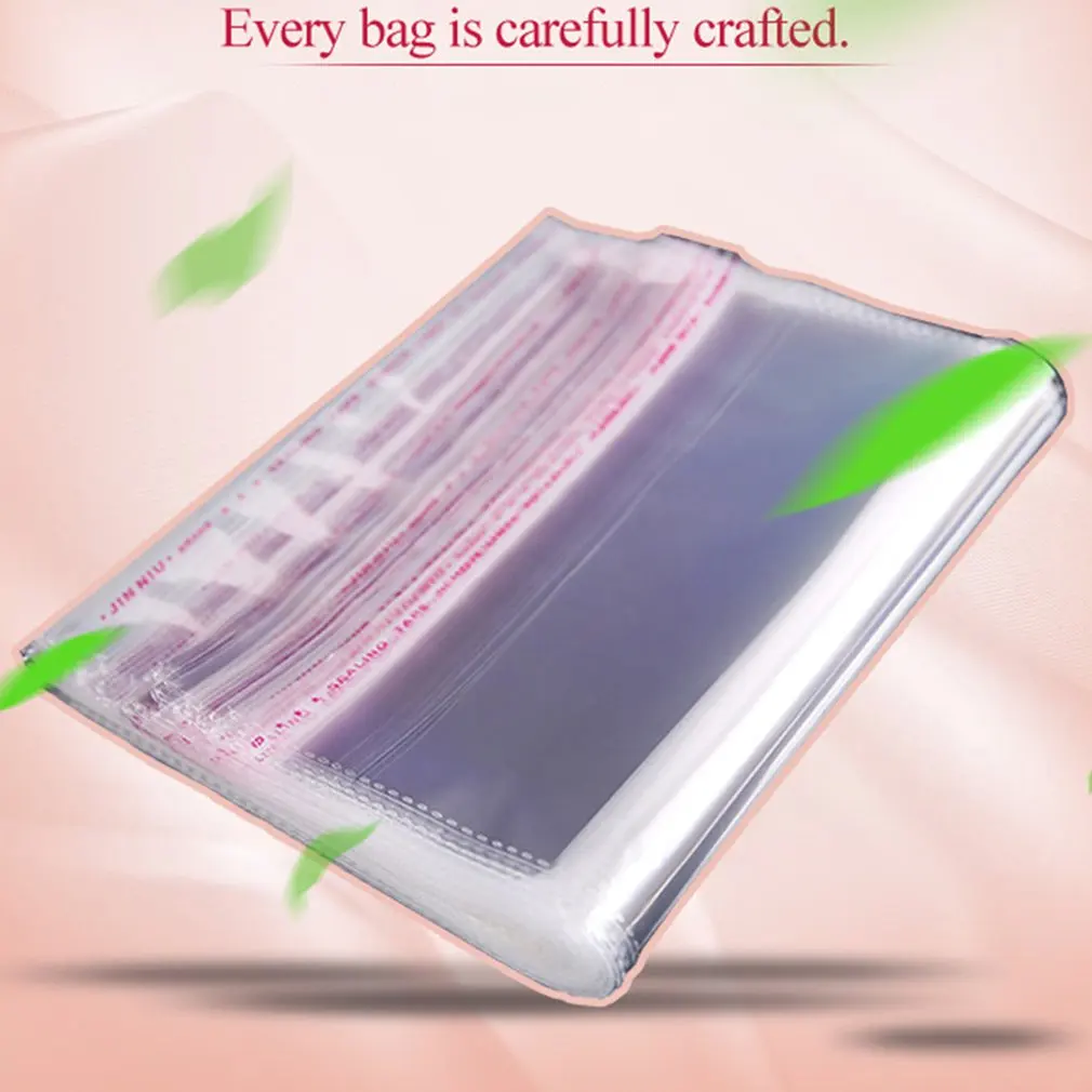 100 шт прозрачные пластиковые пакеты самоклеющиеся уплотнения ювелирных изделий