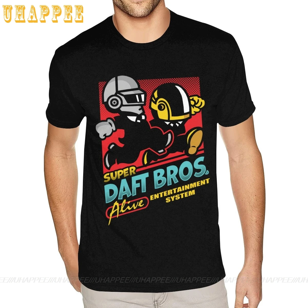 Мужская хлопковая рубашка с коротким рукавом Daft Bros круглым вырезом на заказ