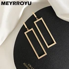 серьги 2021 тренд бижутерия для женщин серьги висячие MEYRROYU 316L модные ювелирные изделия из нержавеющей стали романтические геометрические прямоугольные висячие серьги 2021 модные для женщин новый вечерние