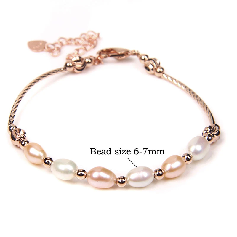 

Women Bracelets Jewelry Natural Freshwater Pearls Beads Bracelet Lobster Clasp Adjustable High Luster Bangle Friendship Party