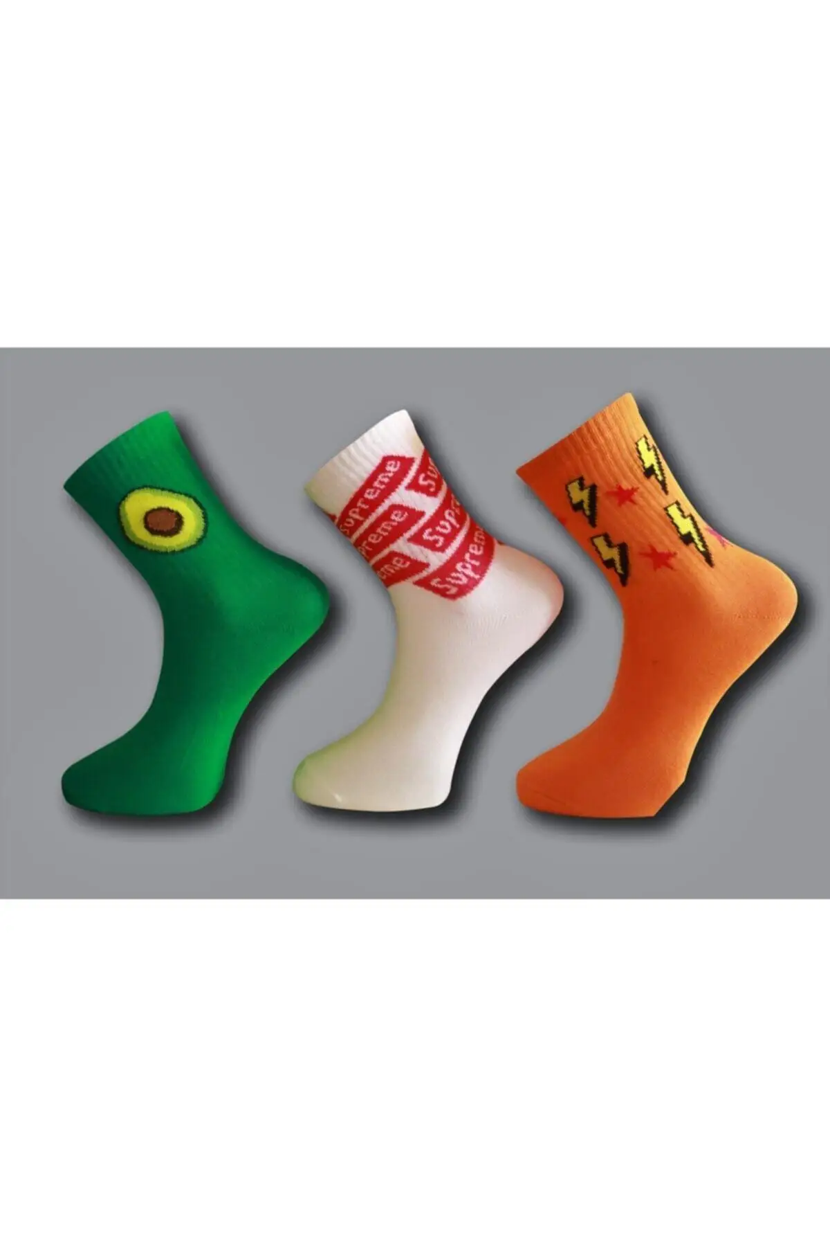 Unisex Patterned College Socks 10 Double