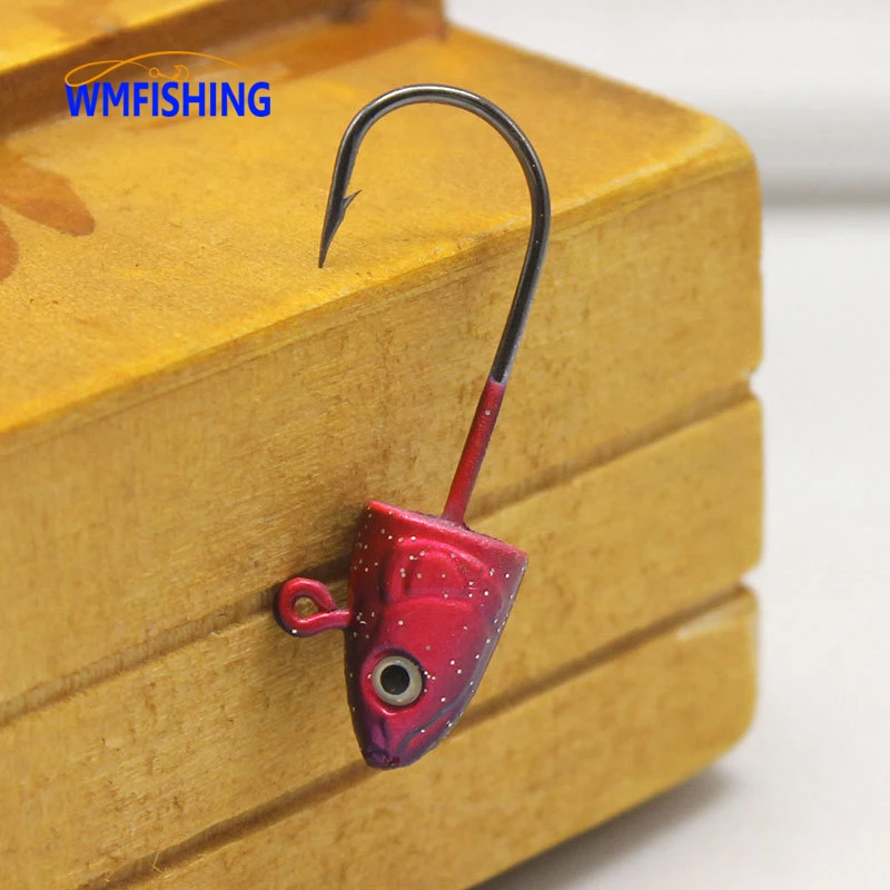 

10Pcs/Lot Fish Type Jig Head Hooks 3.5g/5g/7g/10g 2 Color Fishing Hook Soft Worm Jig Lure Hook Jig Head Fishing Tackle Hooks