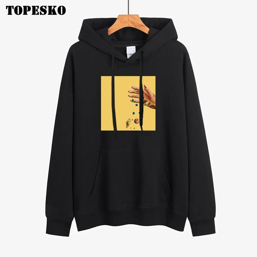 Толстовка с капюшоном для мужчин и женщин Свободный свитшот длинным рукавом