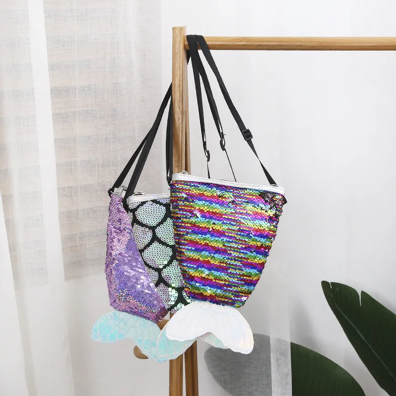 Женская детская сумка на плечо с изображением рыбьего хвоста из искусственной