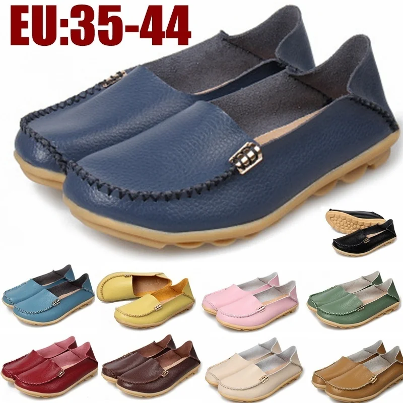 

(22 Colors,EUR:34-44) Fashion New Women Casual Shoes Genuine Leather Shoes Flats Doug Shoes Soft Comfortable Shoes