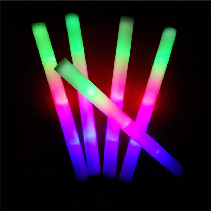 

10PCS/Set LED Foam Glow Sticks Light-Up Soft Batons Rally Rave Glow Wands Multicolor Cheer Flashing Tube Concert Festivals Party