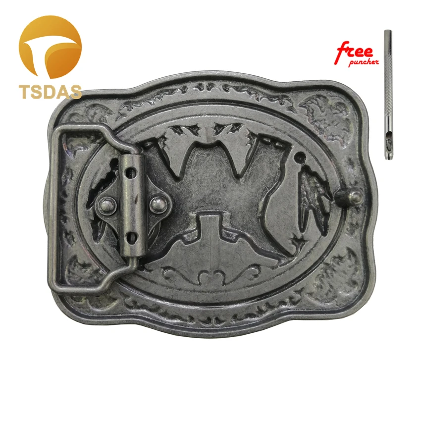 Пряжка для ремня в западном стиле Подходит шириной 4 см серебряная модная пряжка