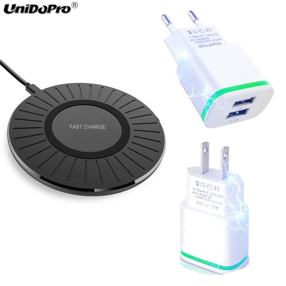 Зарядное устройство переменного тока EU / US и Быстрое беспроводное зарядное Qi Для
