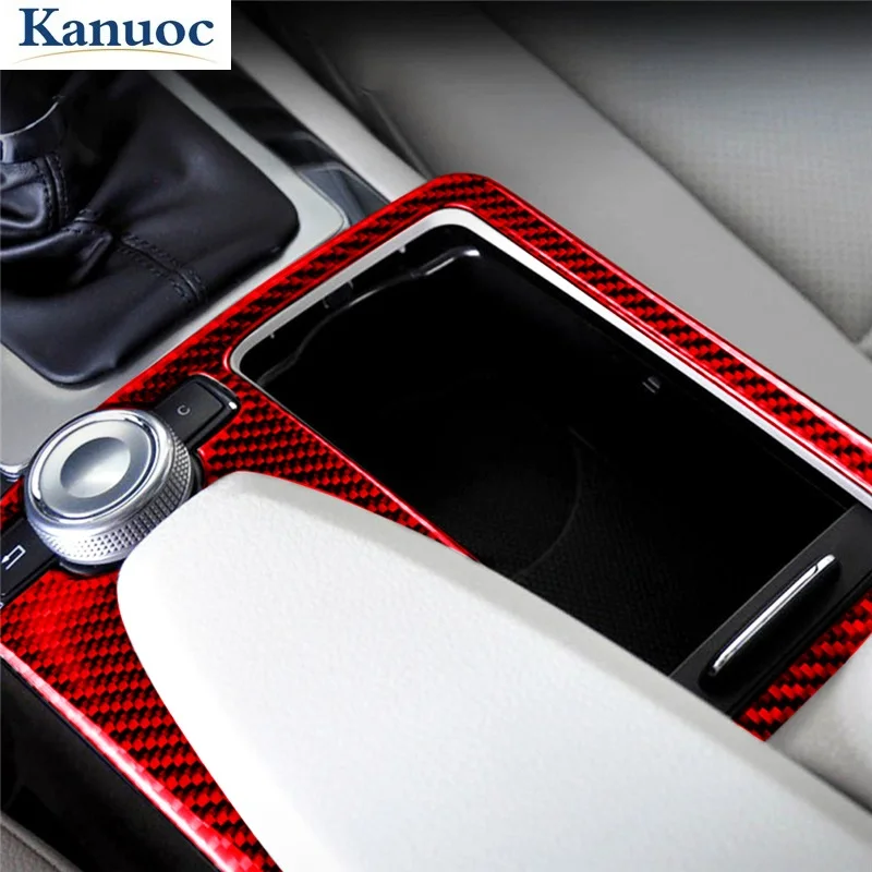 

Красная Наклейка на панель переключения передач автомобиля, наклейка из углеродного волокна, аксессуары для Benz W204 2007-2013 C E W212 2010-2012 C180 C200 E260 ...