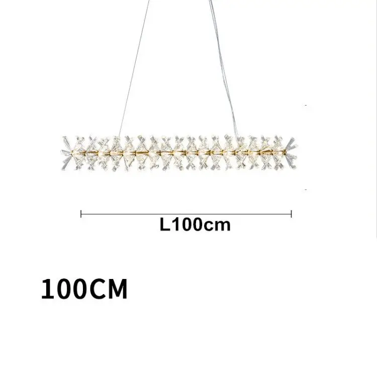 Length 100cm Большой Хрустальный подвесной светильник, современный светодиодный подвесной светильник для отеля, столовой, блестящий подвесной потолочный светильник, deco avize - Цвет корпуса: Length 100cm