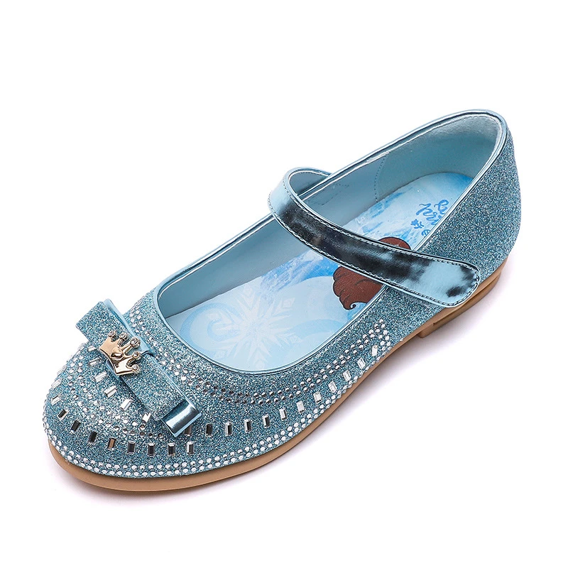 

NEW 2021 Spring Autumn Girls Fashion Leather Shoes Rhinestone Bow tie Princess Shoes 01A