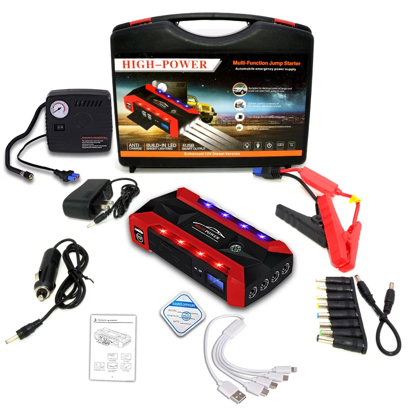 1000a car jump starter power bank 20000mah portable battery powerbank for phones tablets car emergency booster starting device free global shipping